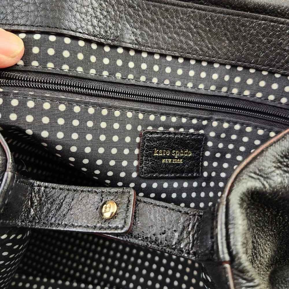 Kate Spade NY Anisha Bexley Black pebbled Leather Satchel Turn-lock Hobo‎ Bag